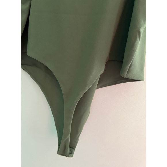 Nuuds Cami Bodysuit XXL Olive Green Spaghetti Strap Adjustable Minimalist - Picture 6 of 12